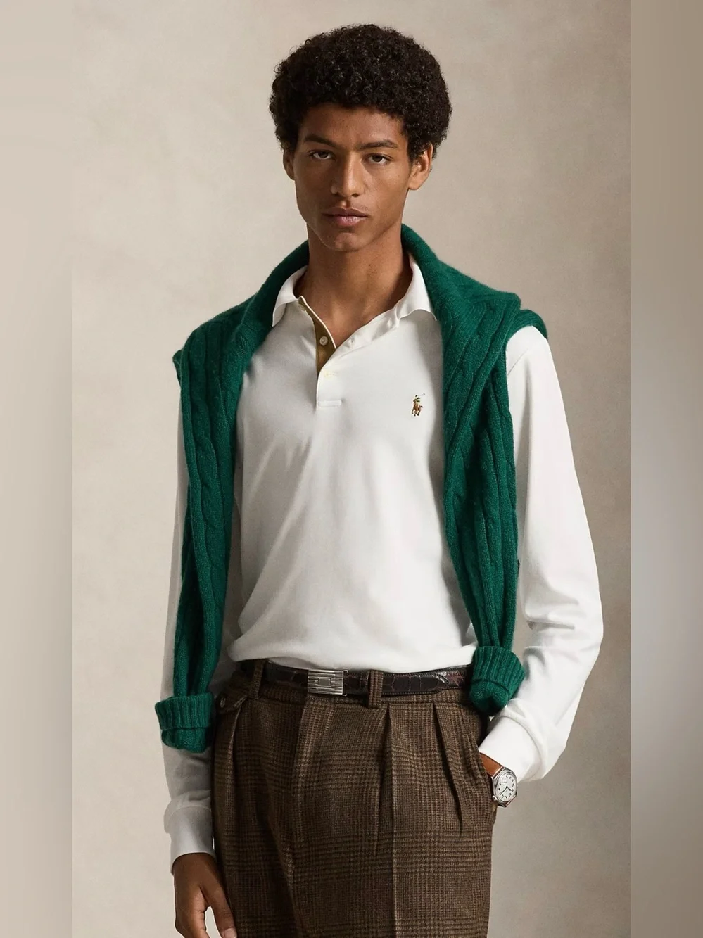 NWT Polo Ralph Lauren WHITE Soft Cotton Long Sleeve Collared Polo Shirt